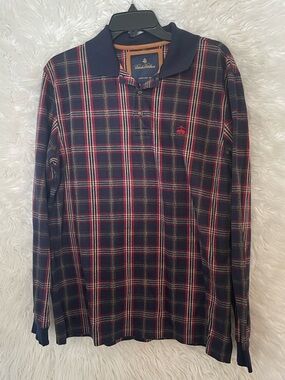 Brooks Brothers Men’s VINTAGE Long Sleeve Plaid Polo Shirt. Size Medium